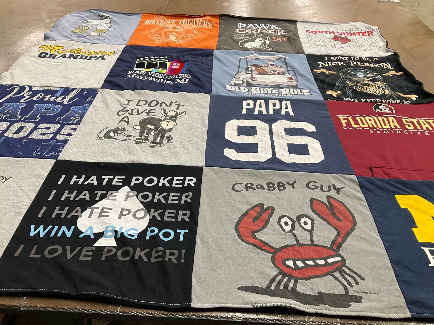T-shirt quilt from florida state university by Oscar from FL