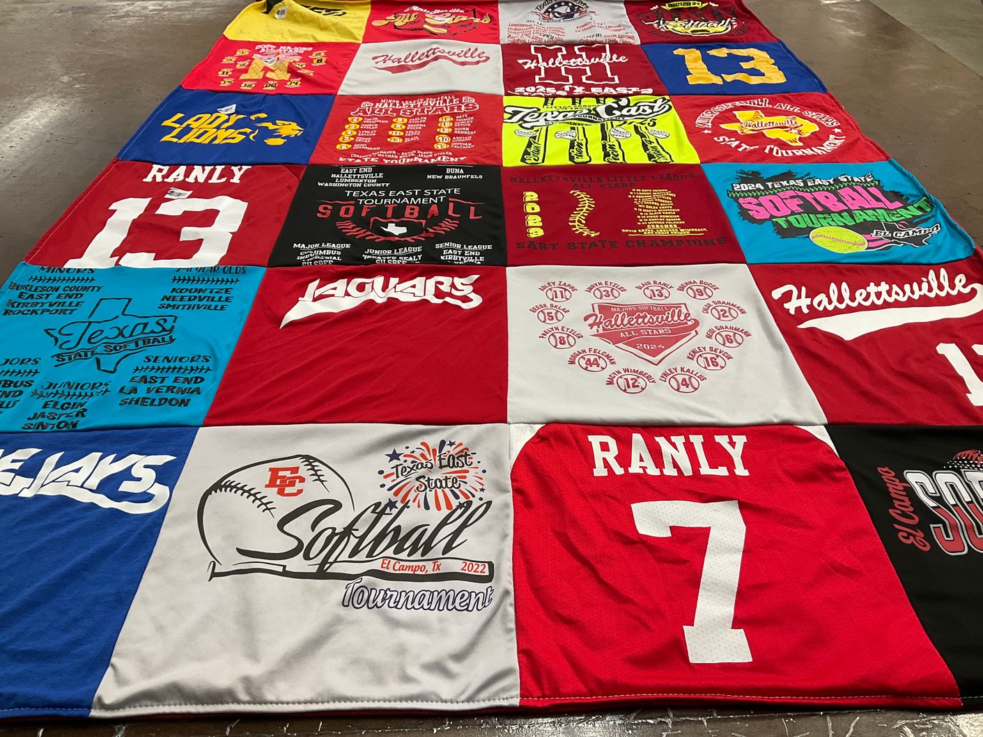 T-shirt quilt featuring hallsville high school softball, el campo high school softball by Katy from TX