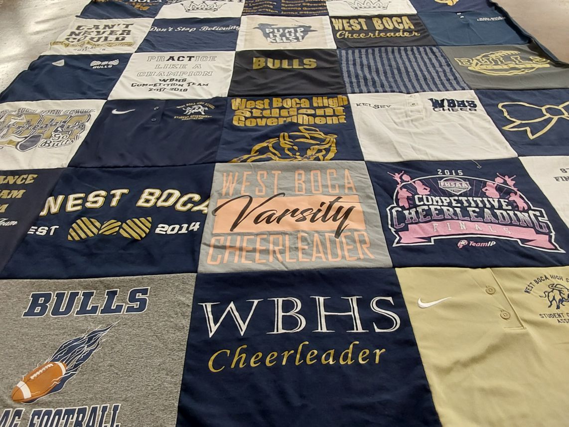 T-shirt quilt featuring bulls by Kim from FL