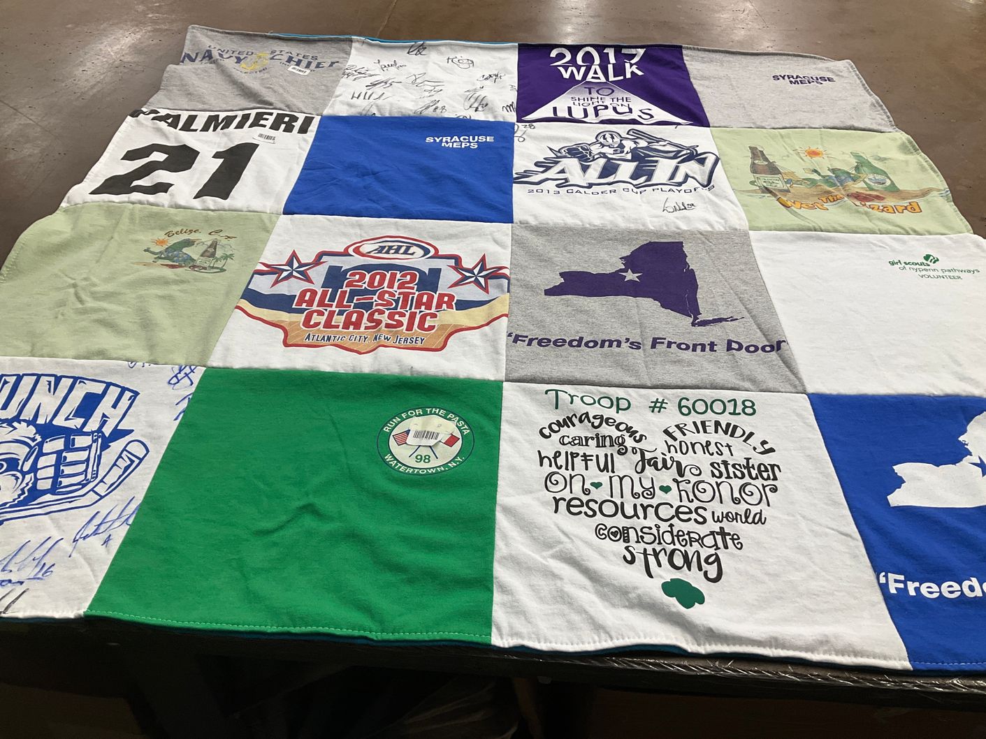 T-shirt quilt featuring syracuse crunch by Kathy from NY