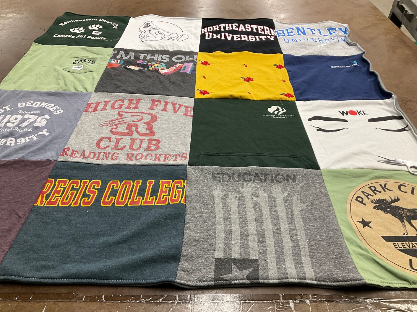 T-shirt quilt featuring reading rockets by Pritika from MA