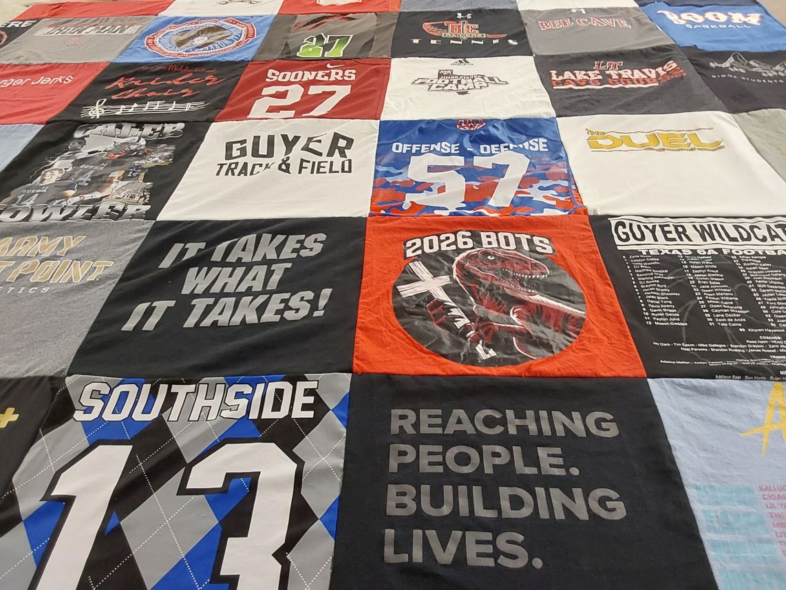 T-shirt quilt featuring guyer wildcats by Kendal from TX