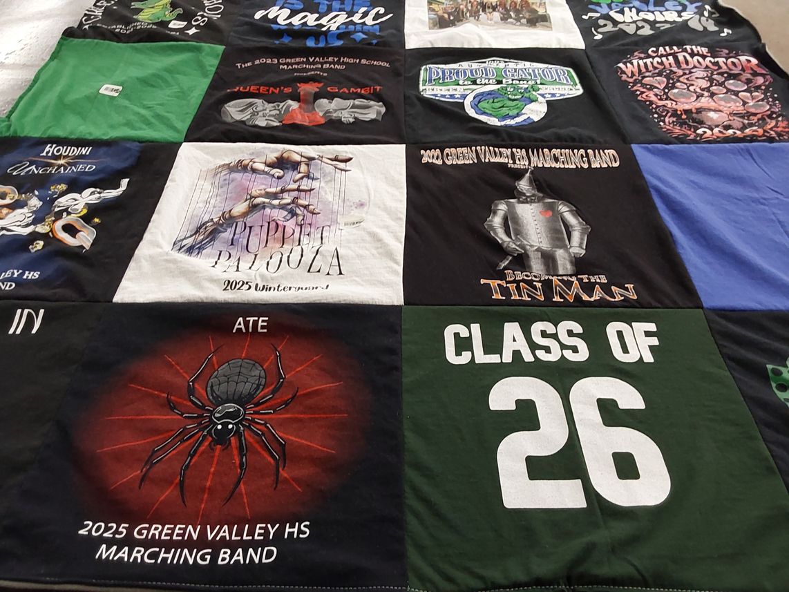 T-shirt quilt from green valley high school by Theresa from NV