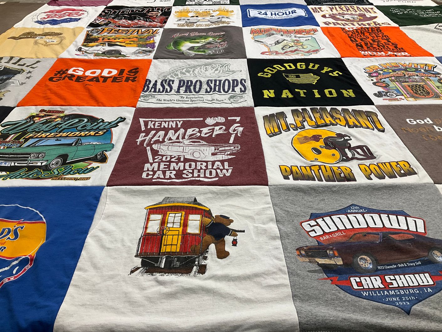 T-shirt quilt from mt pleasant high school by Brenda from IA