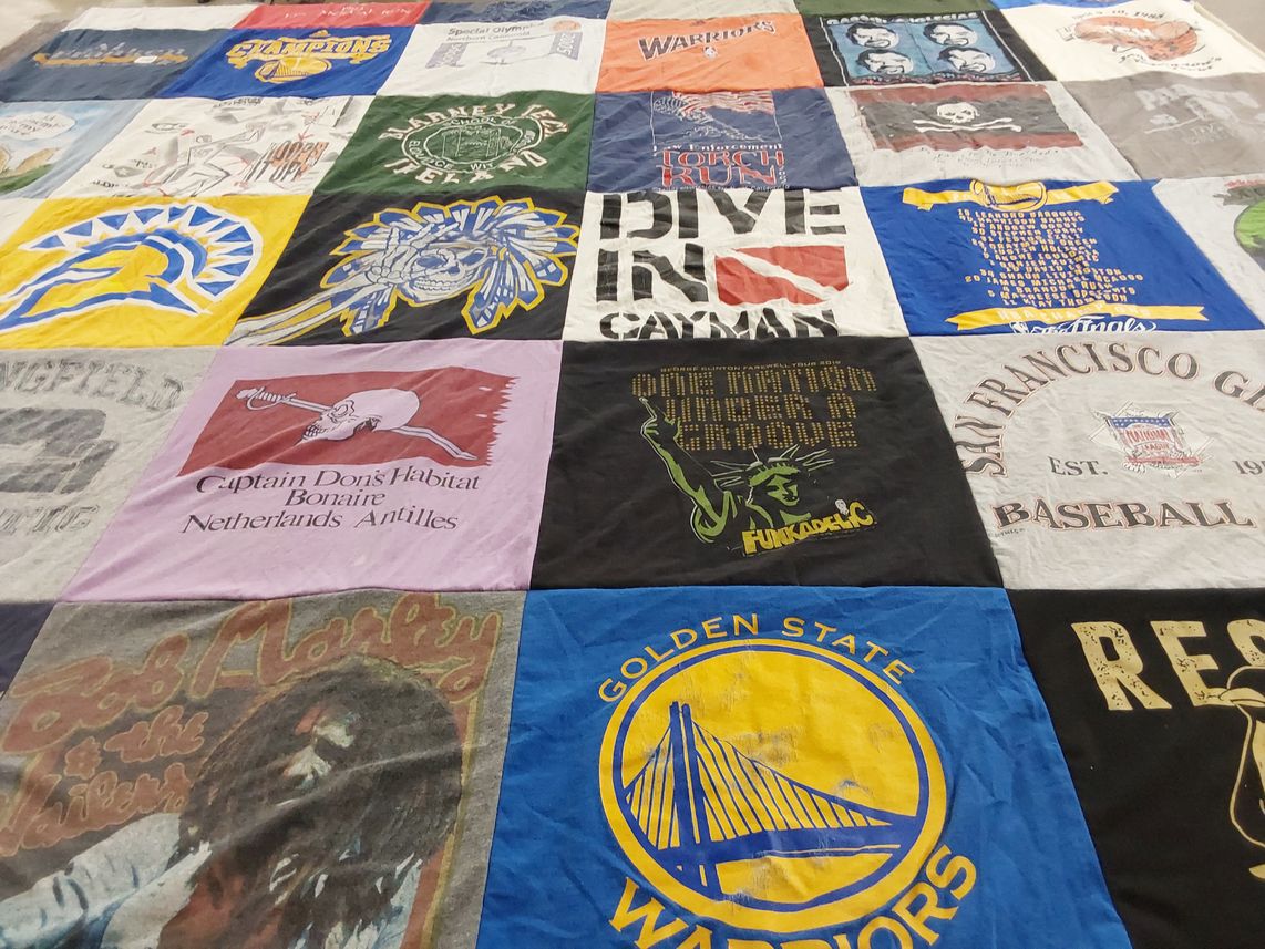 T-shirt quilt featuring golden state warriors by James from CA
