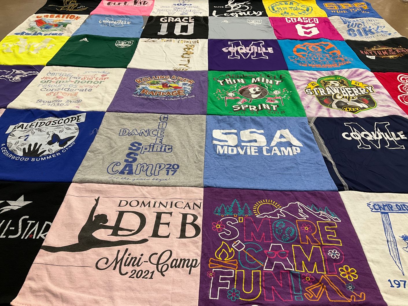 T-shirt quilt from coquille high school by Kathleen from LA