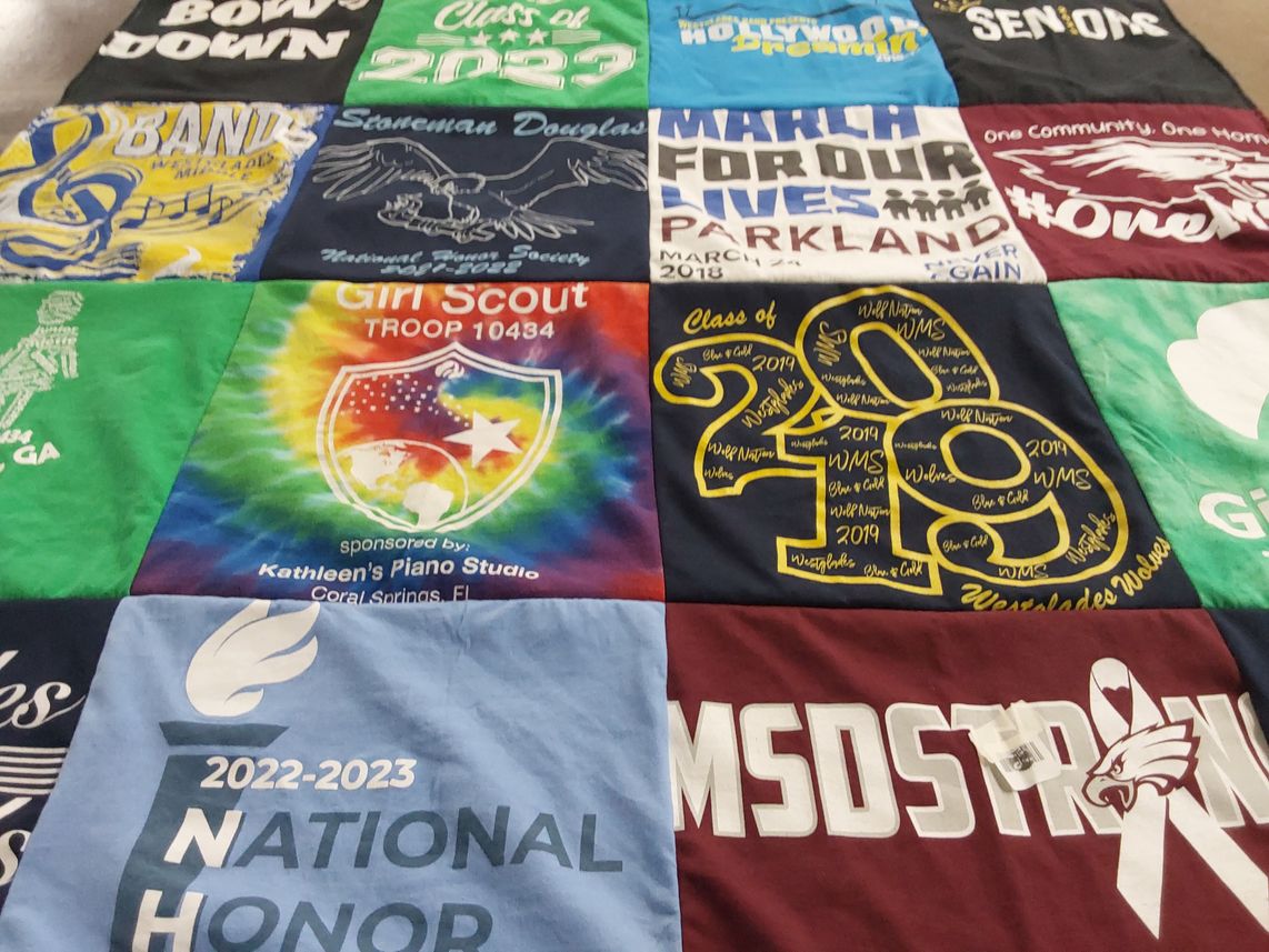 T-shirt quilt featuring msd eagles by Lauren from FL