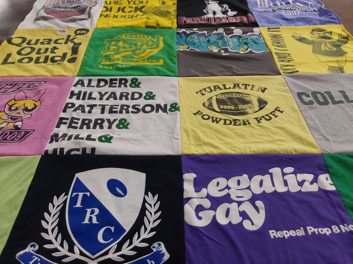 T-shirt quilt featuring tualatin high school by Katie from ND