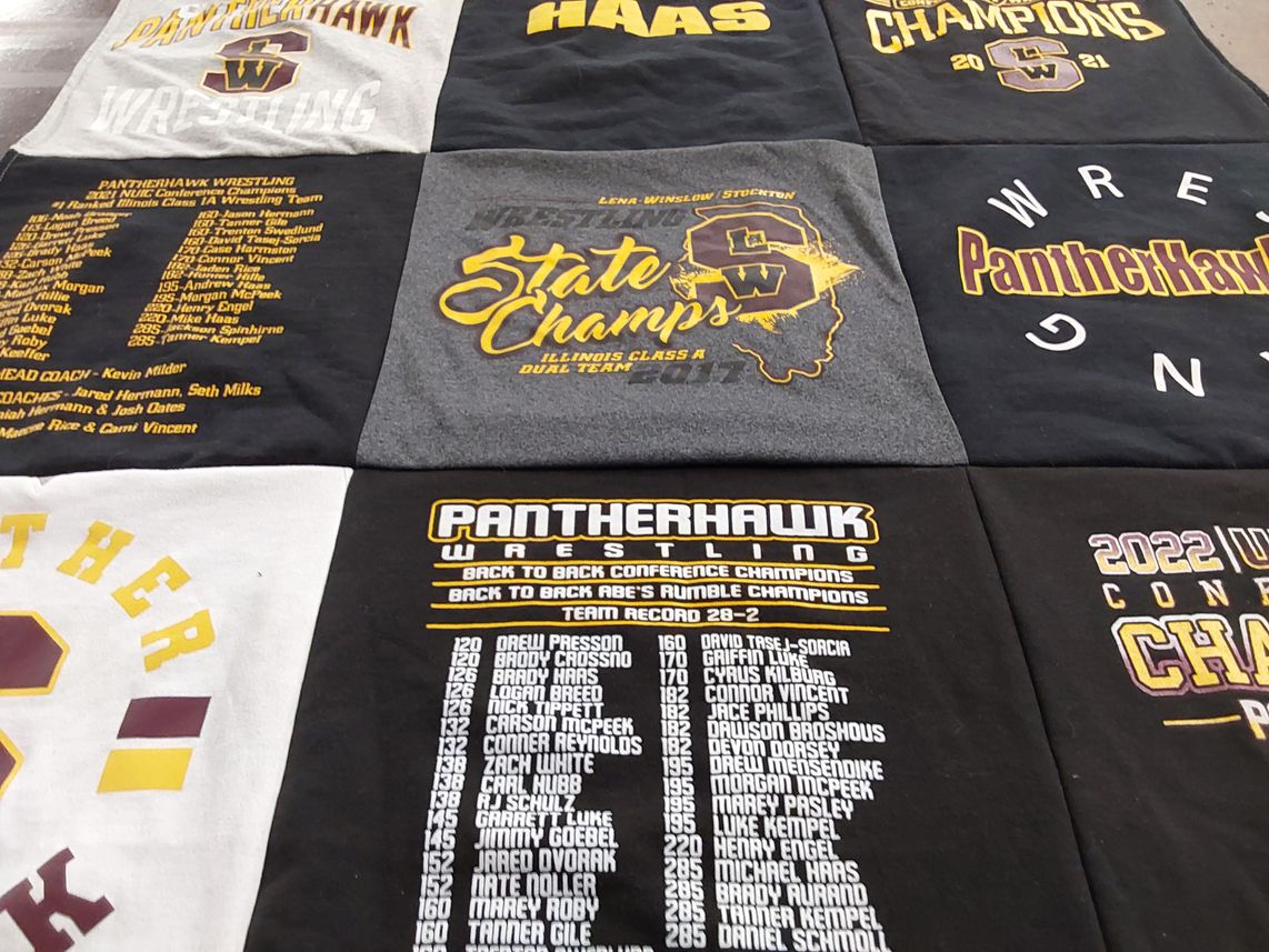 T-shirt quilt featuring lenoir city high school wrestling by Amanda from IL