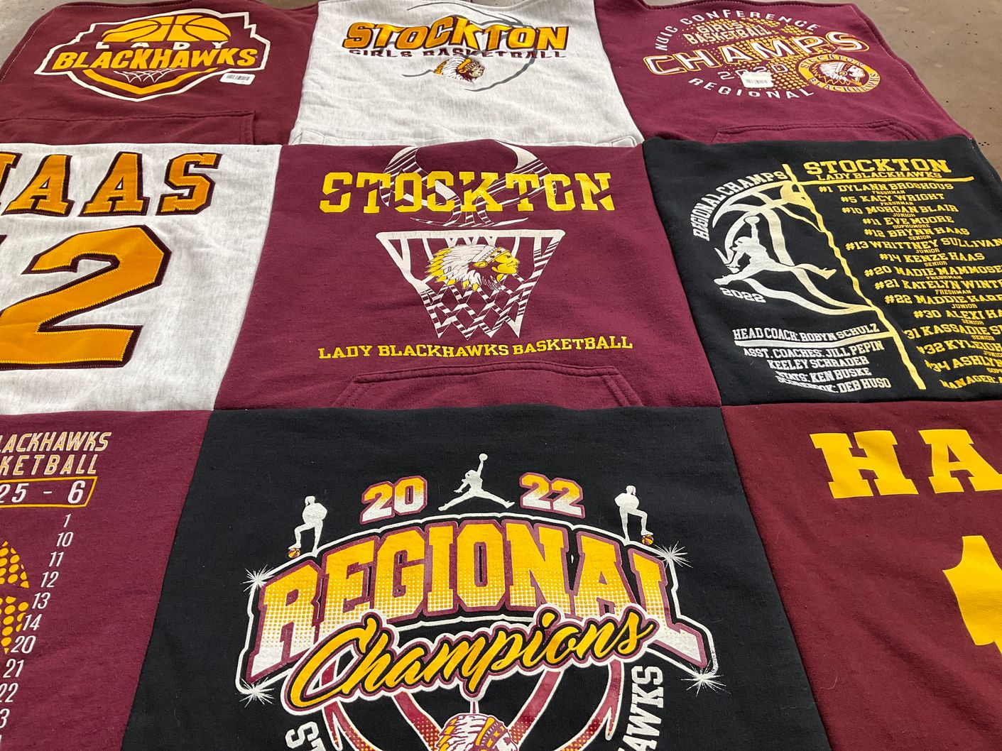 T-shirt quilt featuring lady blackhawks basketball by Amanda from IL