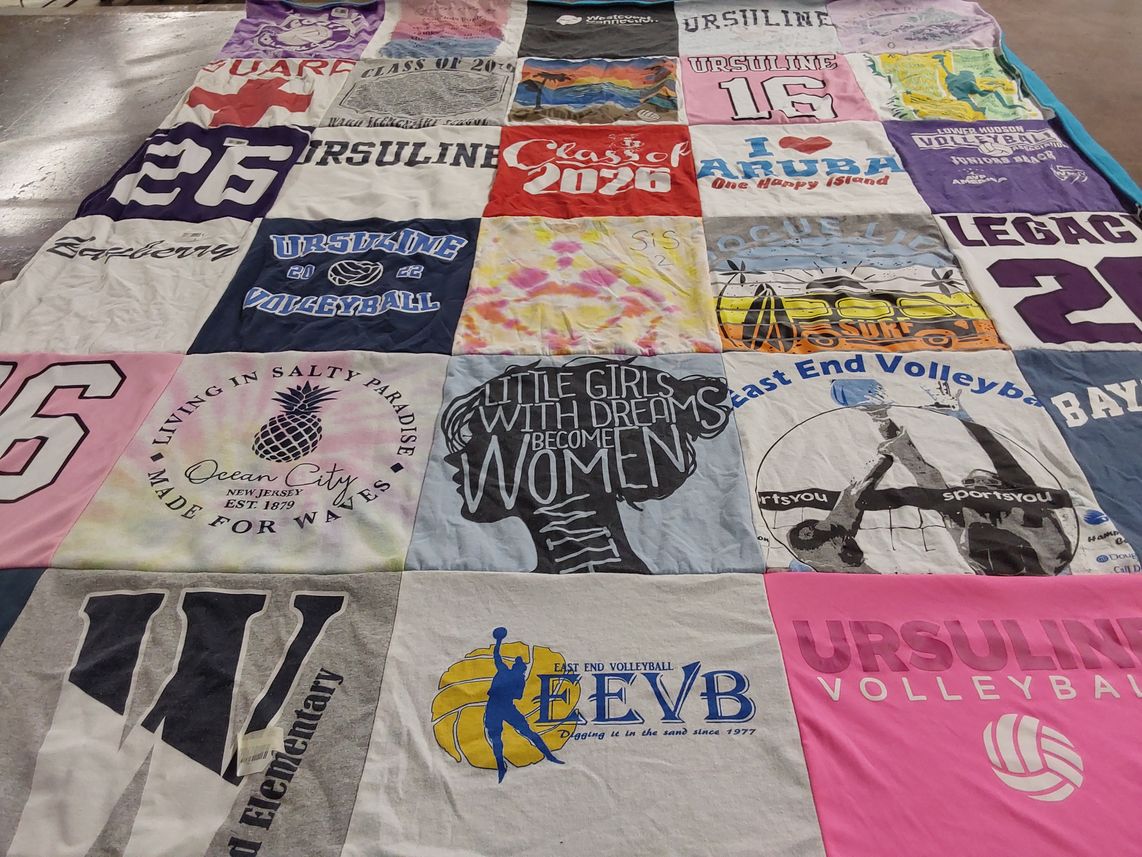 T-shirt quilt featuring east end volleyball by Summer from NY