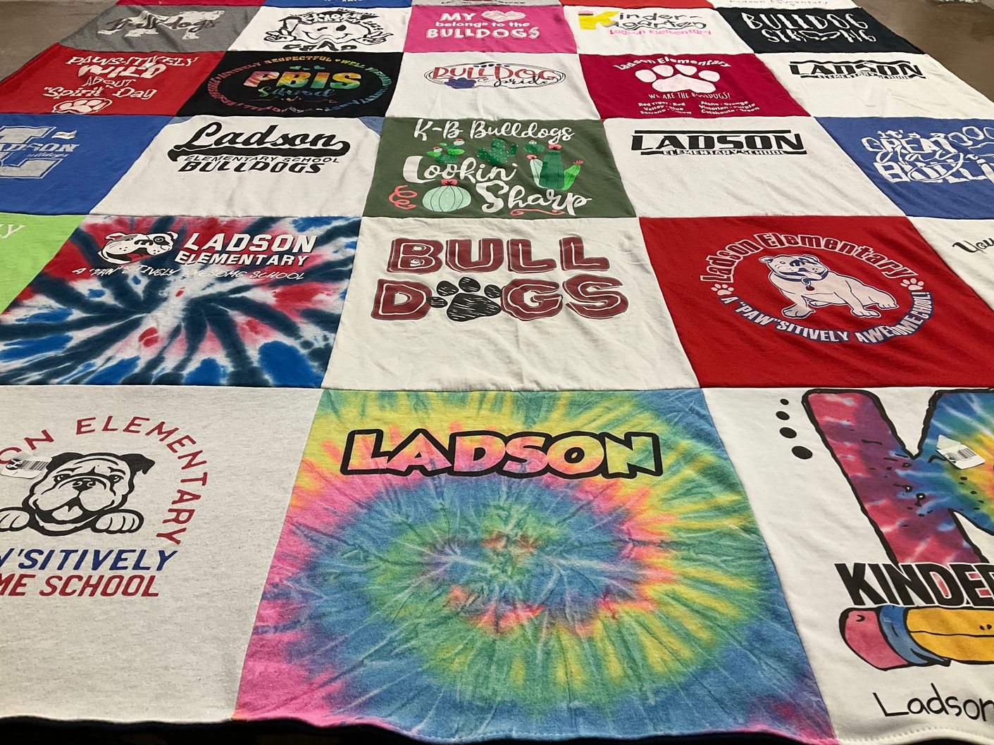 T-shirt quilt featuring ladson elementary bulldogs by Darla from SC