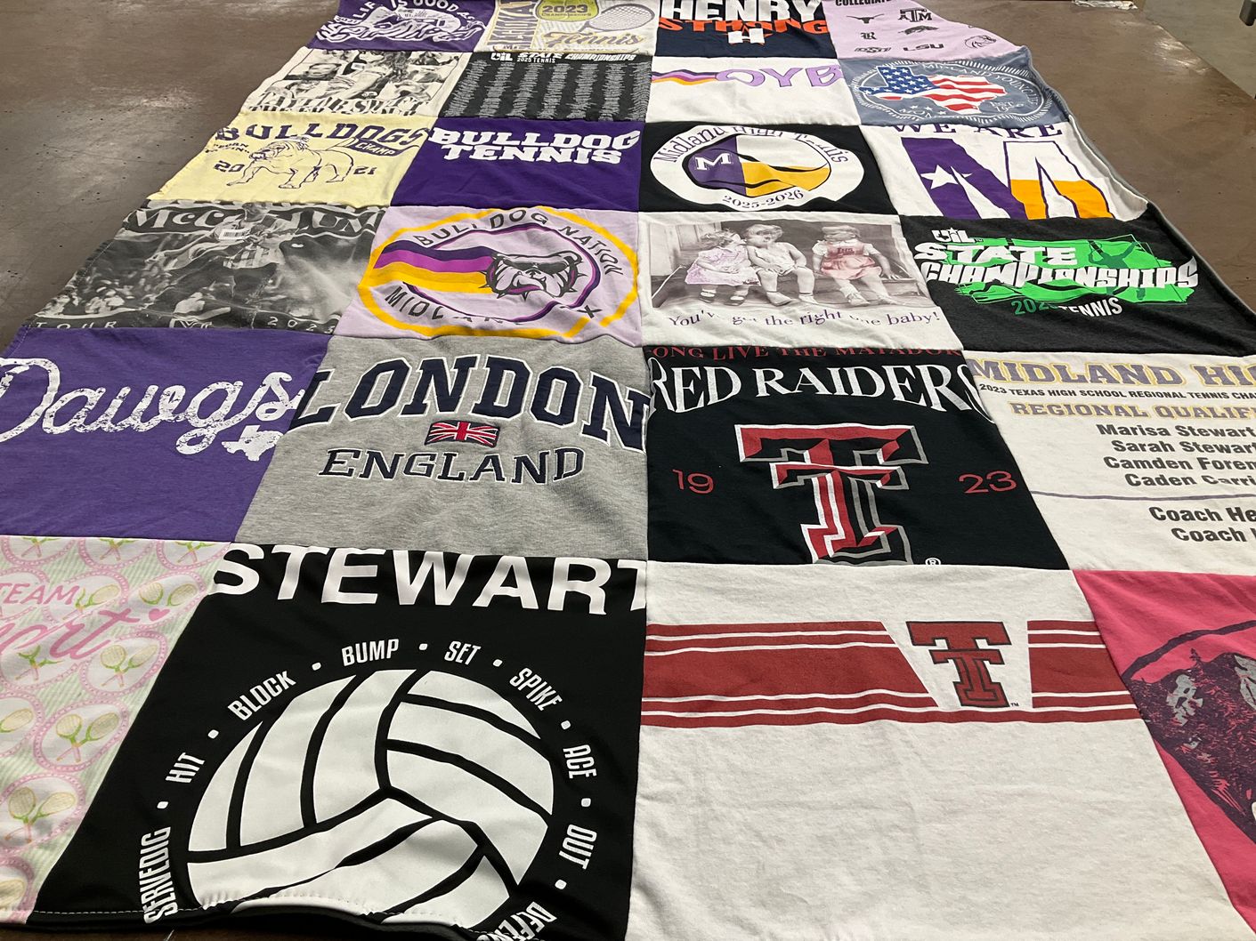T-shirt quilt featuring red raiders by Debbie from TX