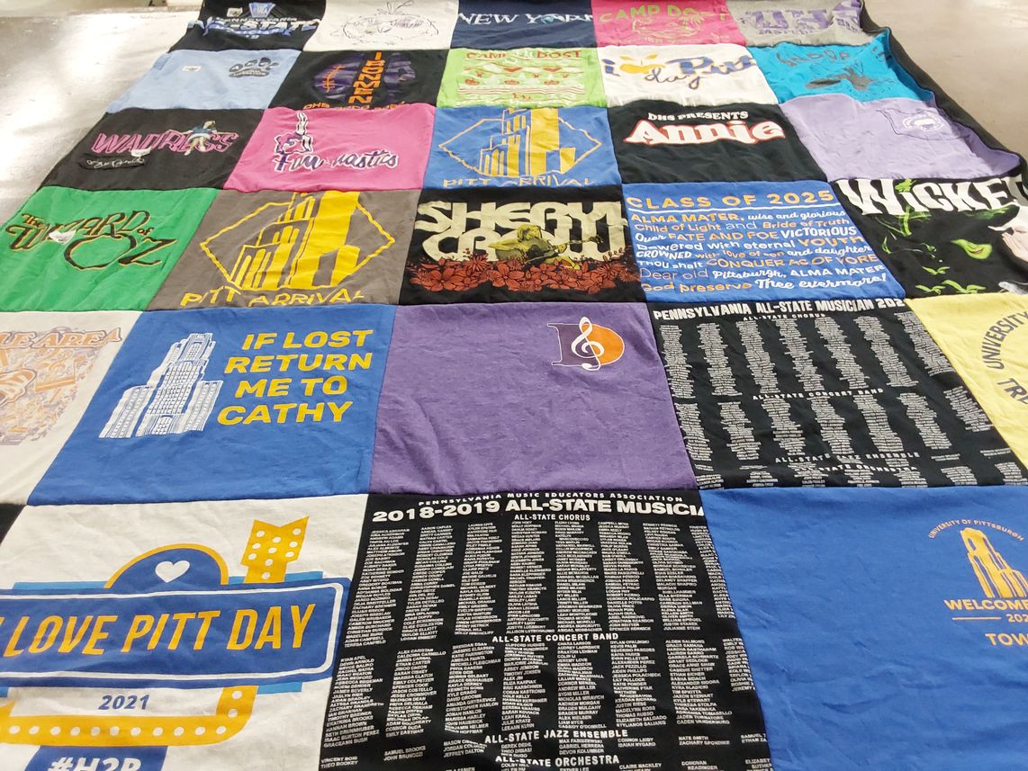 T-shirt quilt from university of pittsburgh by Lisa from PA