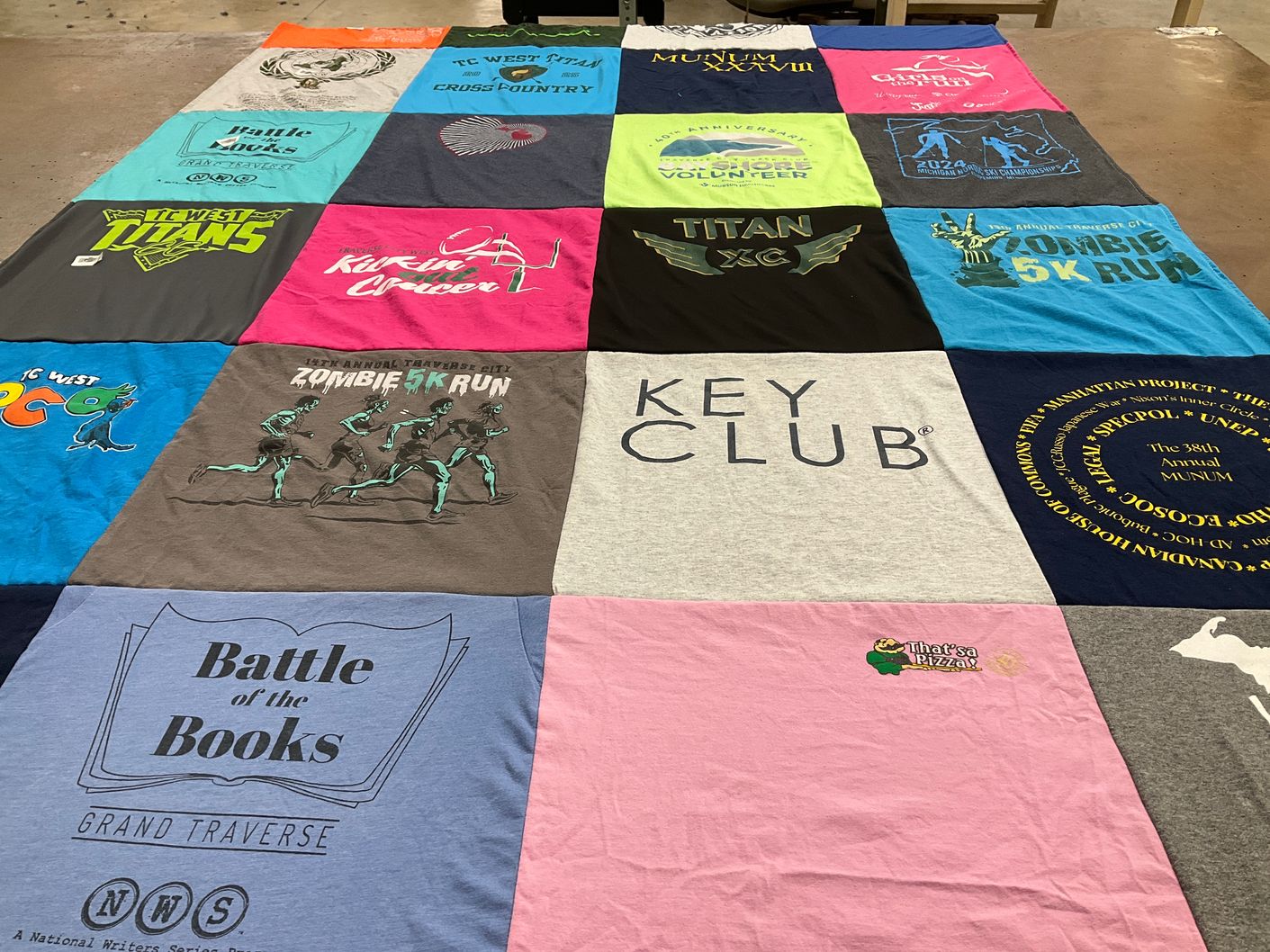 T-shirt quilt featuring titan cross country by Lisa from MI
