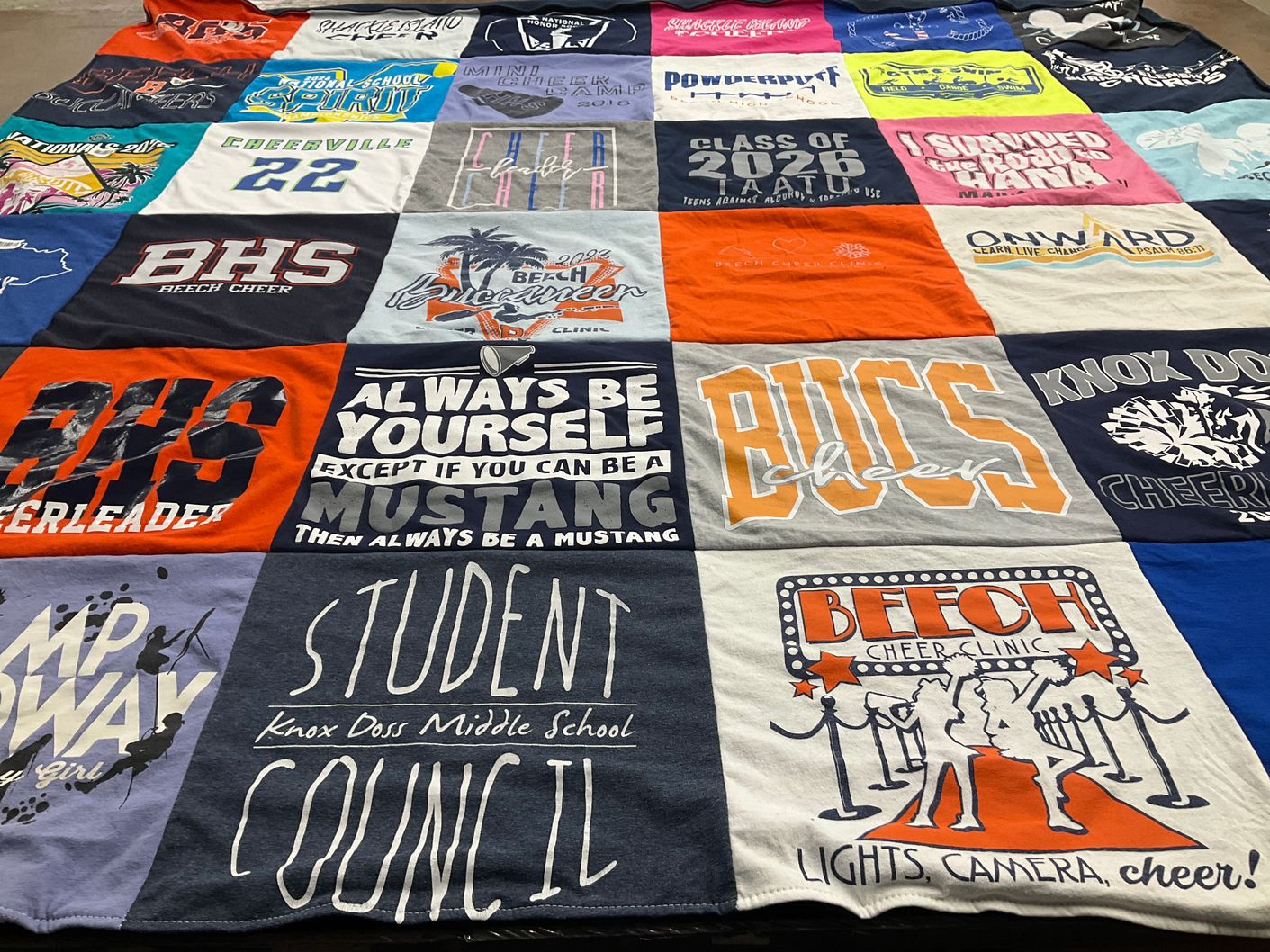 T-shirt quilt featuring beech cheer, buccaneers by Elizabeth from TN