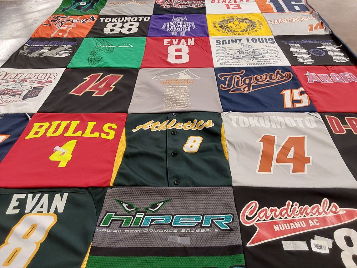 T-shirt quilt featuring bulls, cardinals nuuanu ac by karen from HI