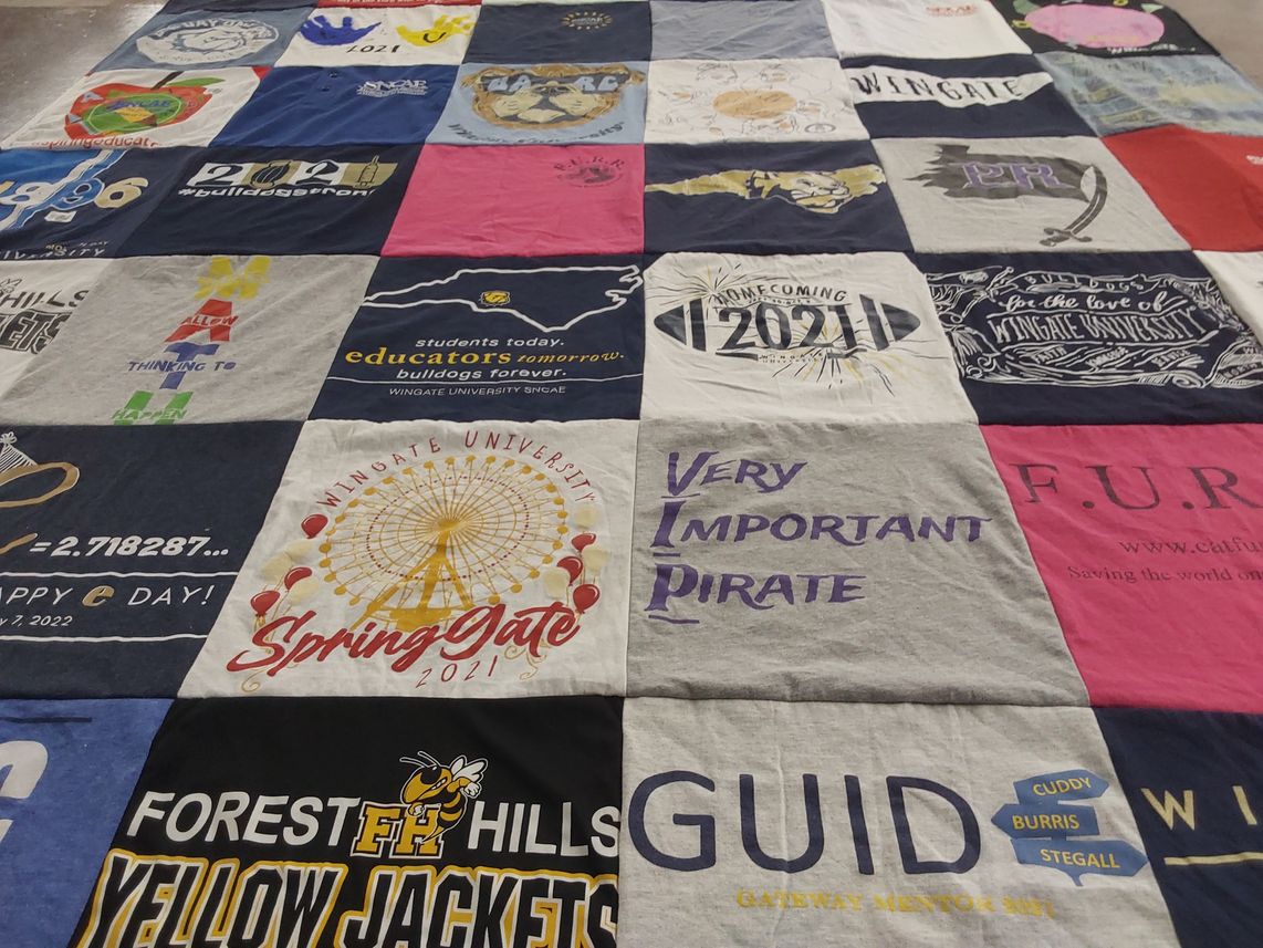 T-shirt quilt featuring forest hills yellow jackets by Jaclyn from NC