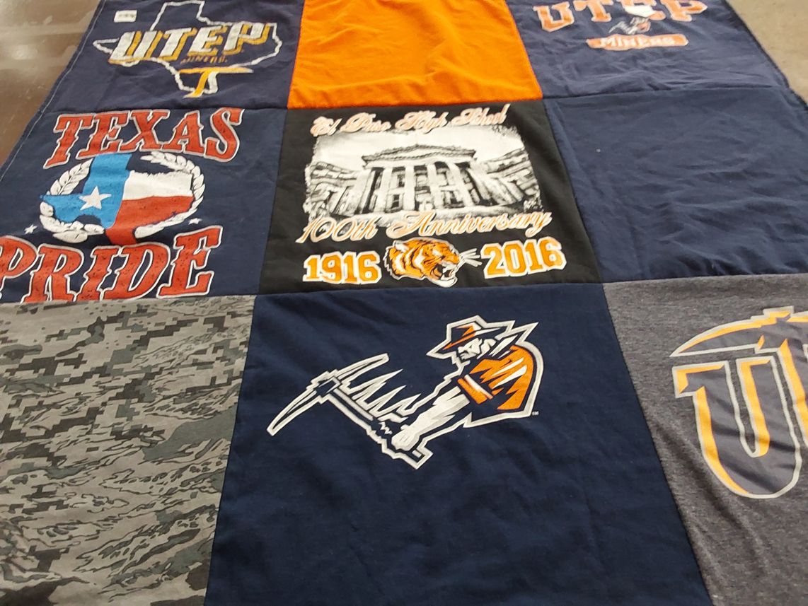 T-shirt quilt featuring miners by Gloria from TX