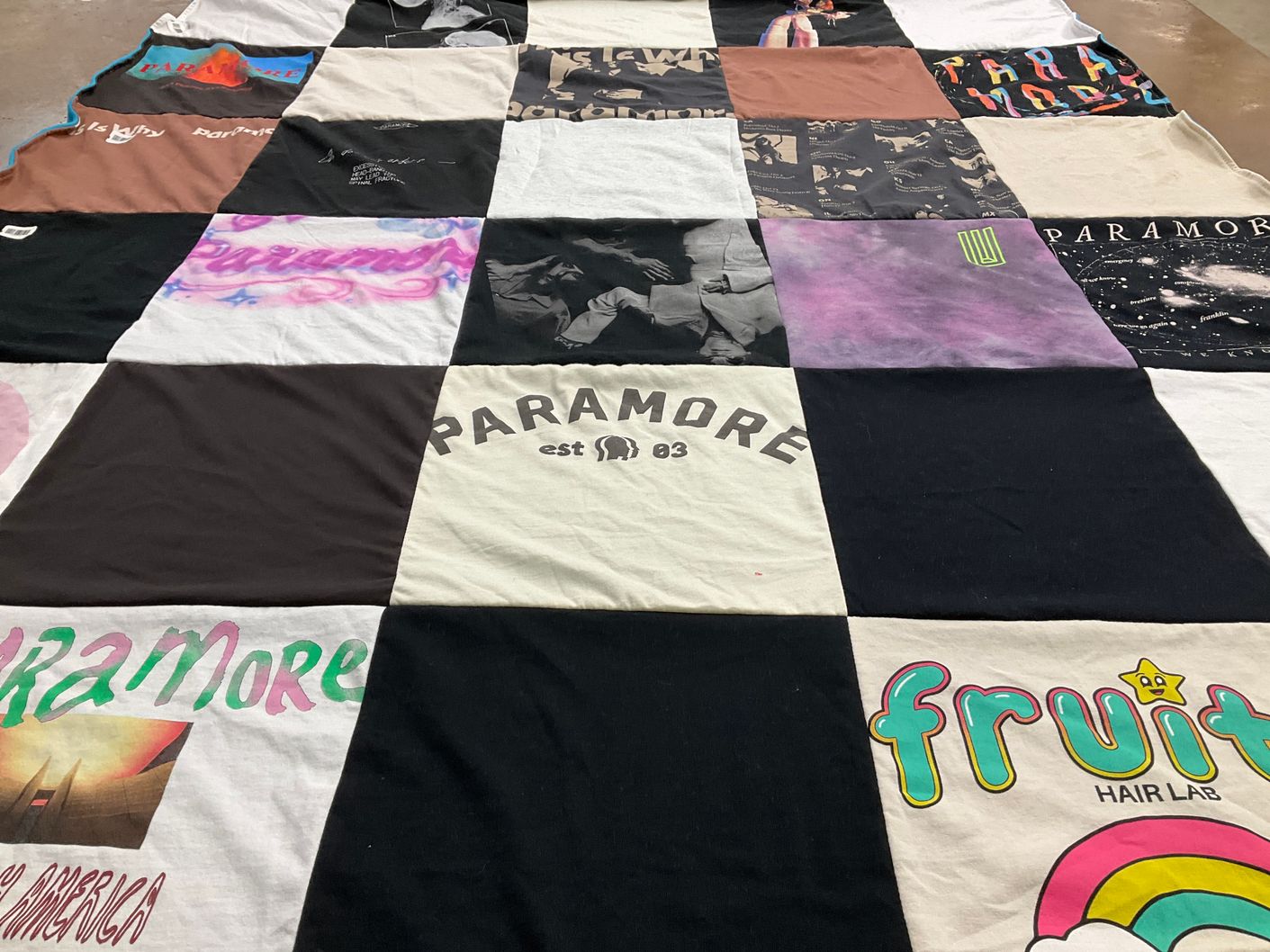 T-shirt quilt with music themes by Bianca from NY