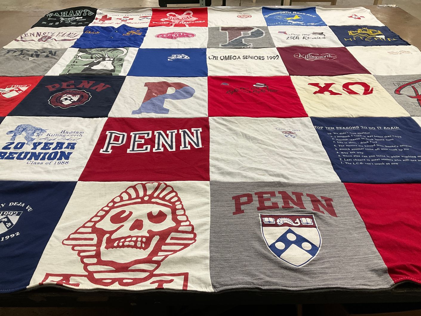 T-shirt quilt from university of pennsylvania by Christina from MA