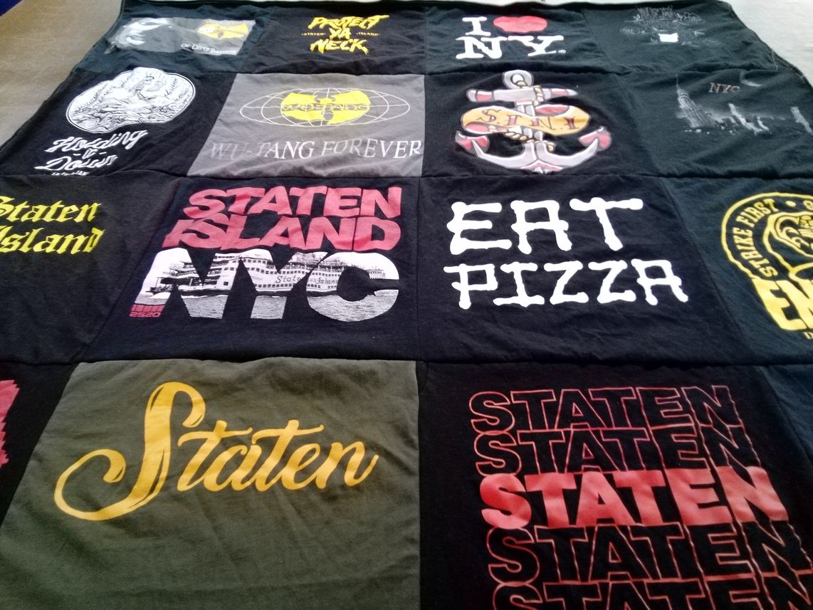 T-shirt quilt with music, food themes by Samantha from OR