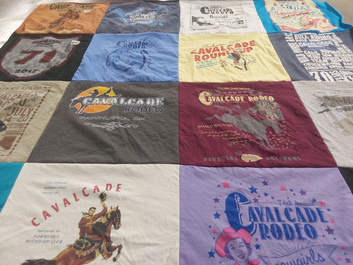 T-shirt quilt with rodeo, events themes by Sharon from OK