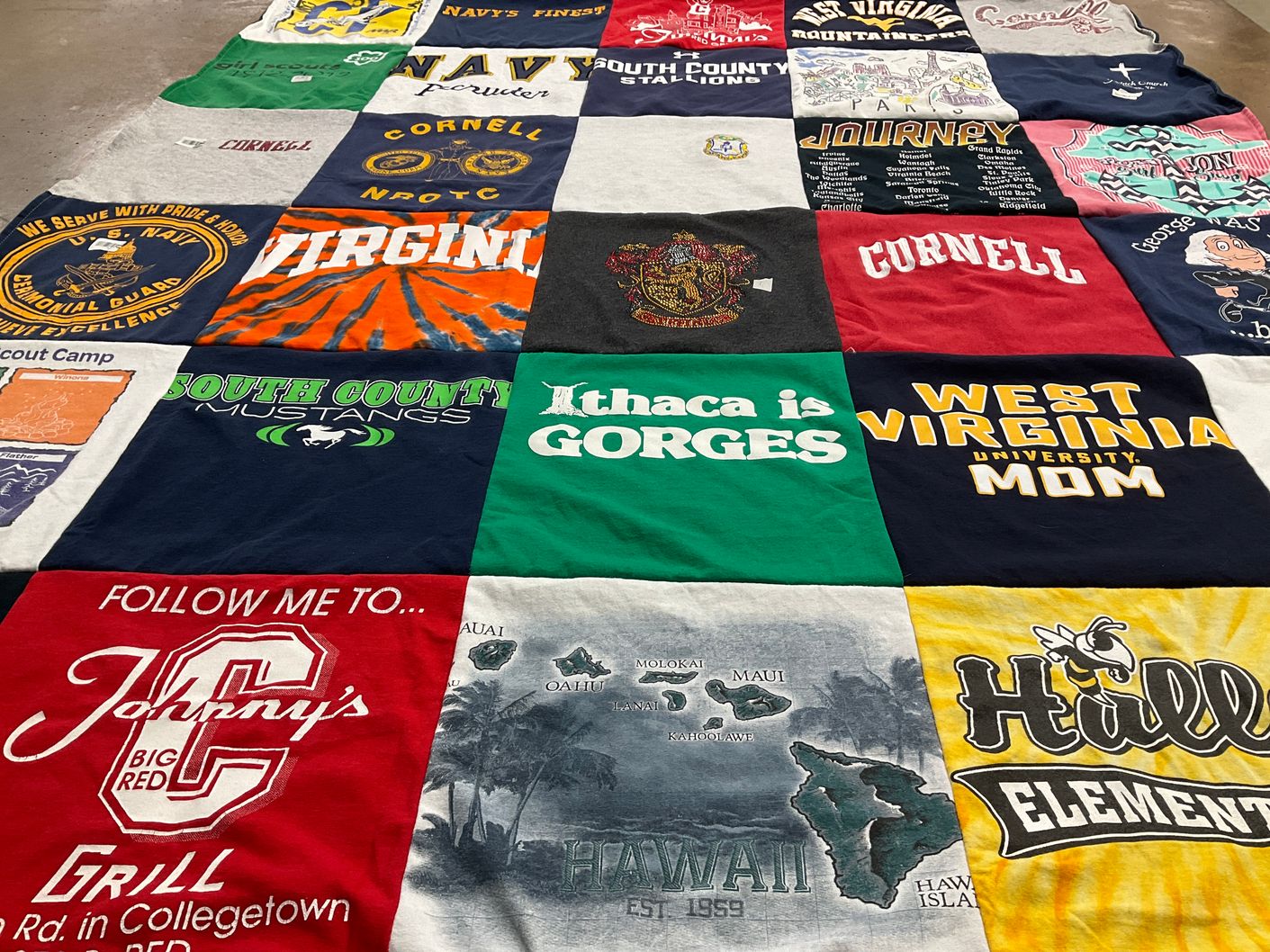 T-shirt quilt featuring south county mustangs by Lisa from VA