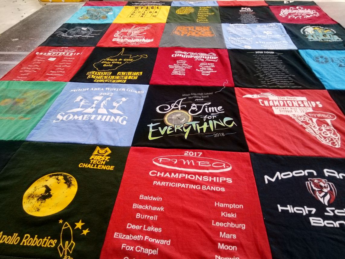 T-shirt quilt from moon area high school by Sarah from PA