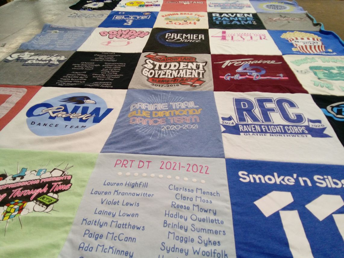 T-shirt quilt featuring raven dance team, raven flight corps by Jennifer from KS