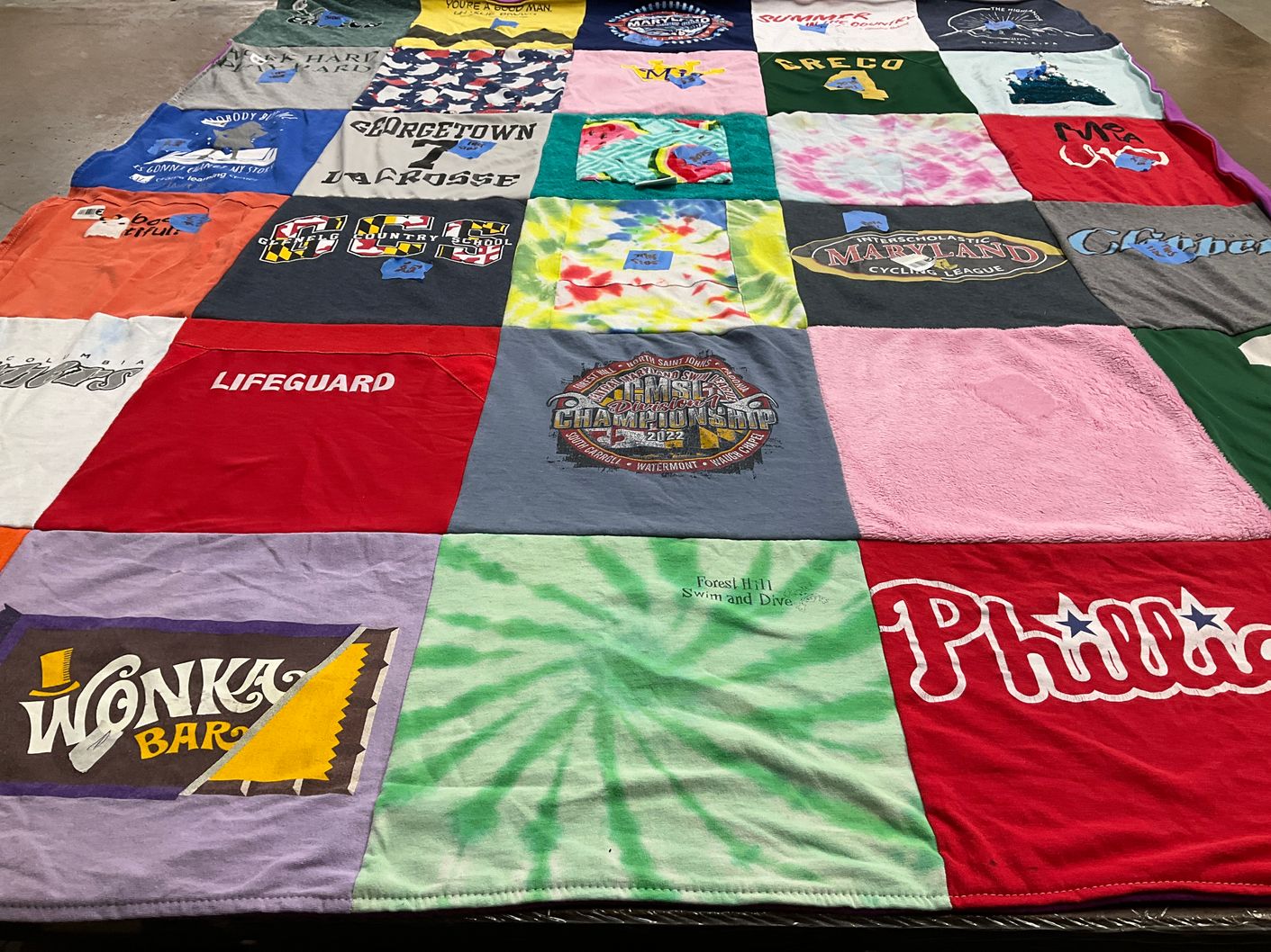 T-shirt quilt featuring philadelphia phillies by Megan from MD