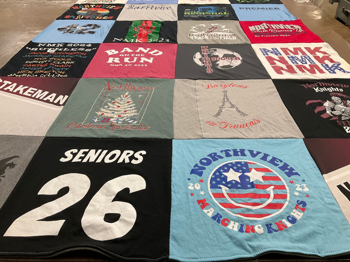 T-shirt quilt featuring northview marching knights by Ashley from IN