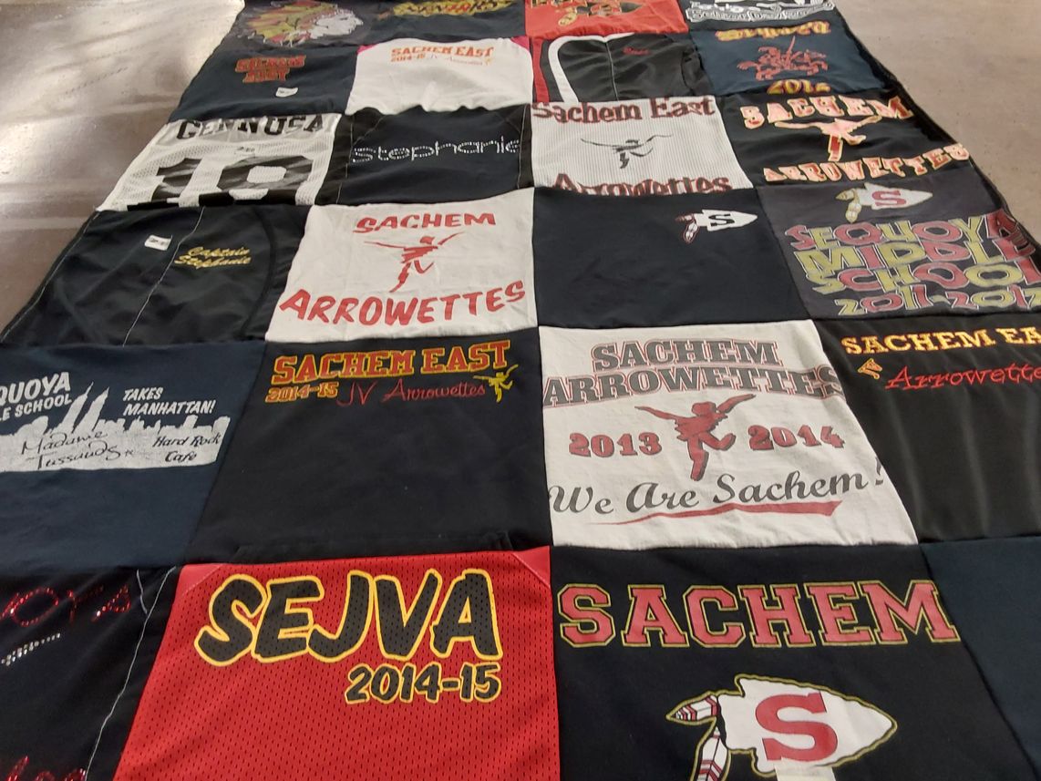 T-shirt quilt featuring sachem arrowettes by Linda from MA