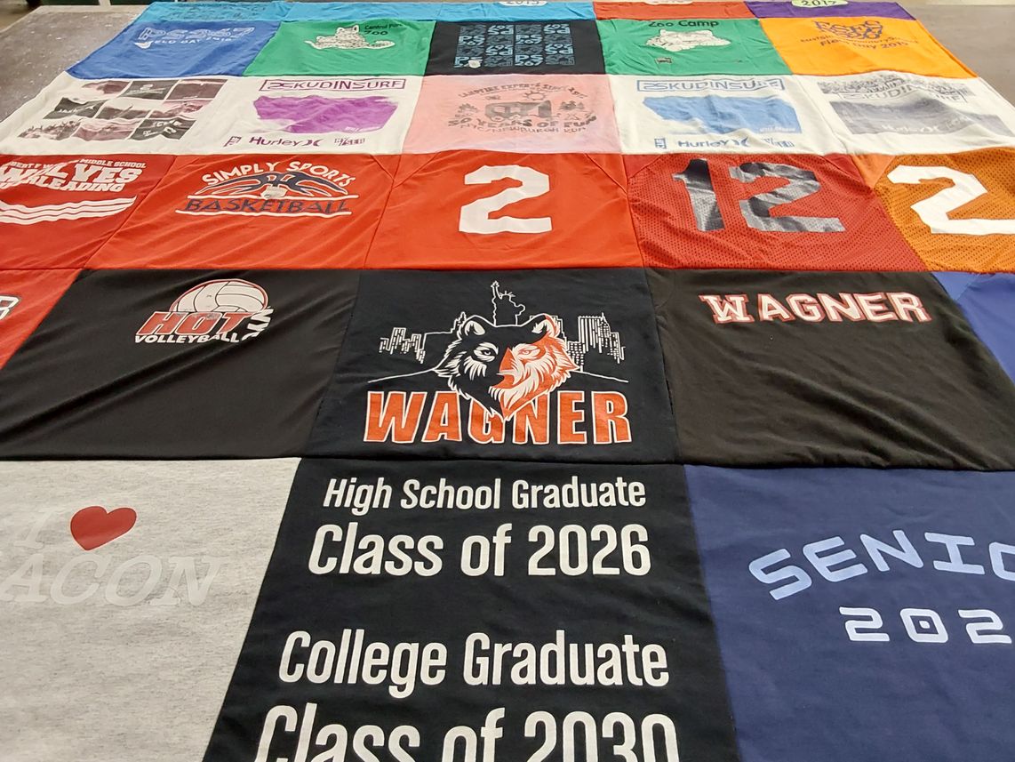 T-shirt quilt featuring hots volleyball by Kira from NY
