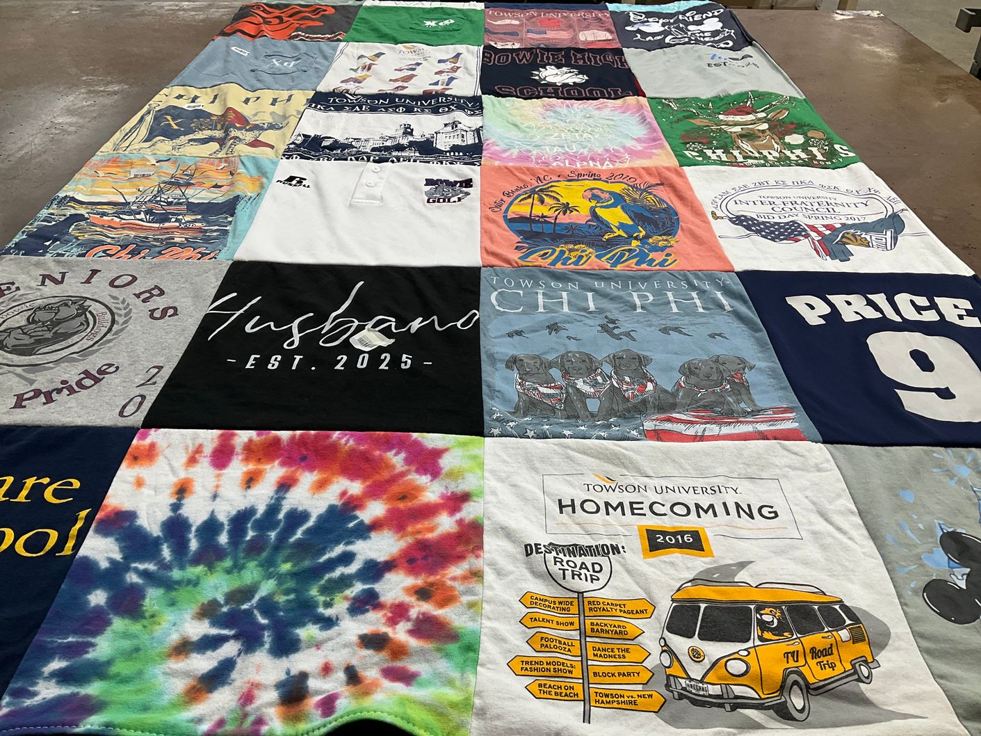 T-shirt quilt from towson university by Alexa from PA