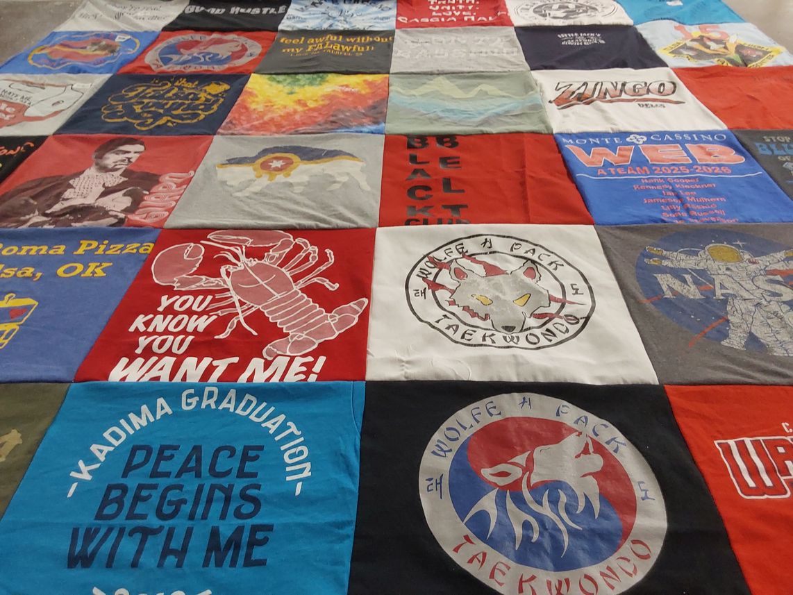 T-shirt quilt featuring wolf pack taekwondo by Alicia from OK