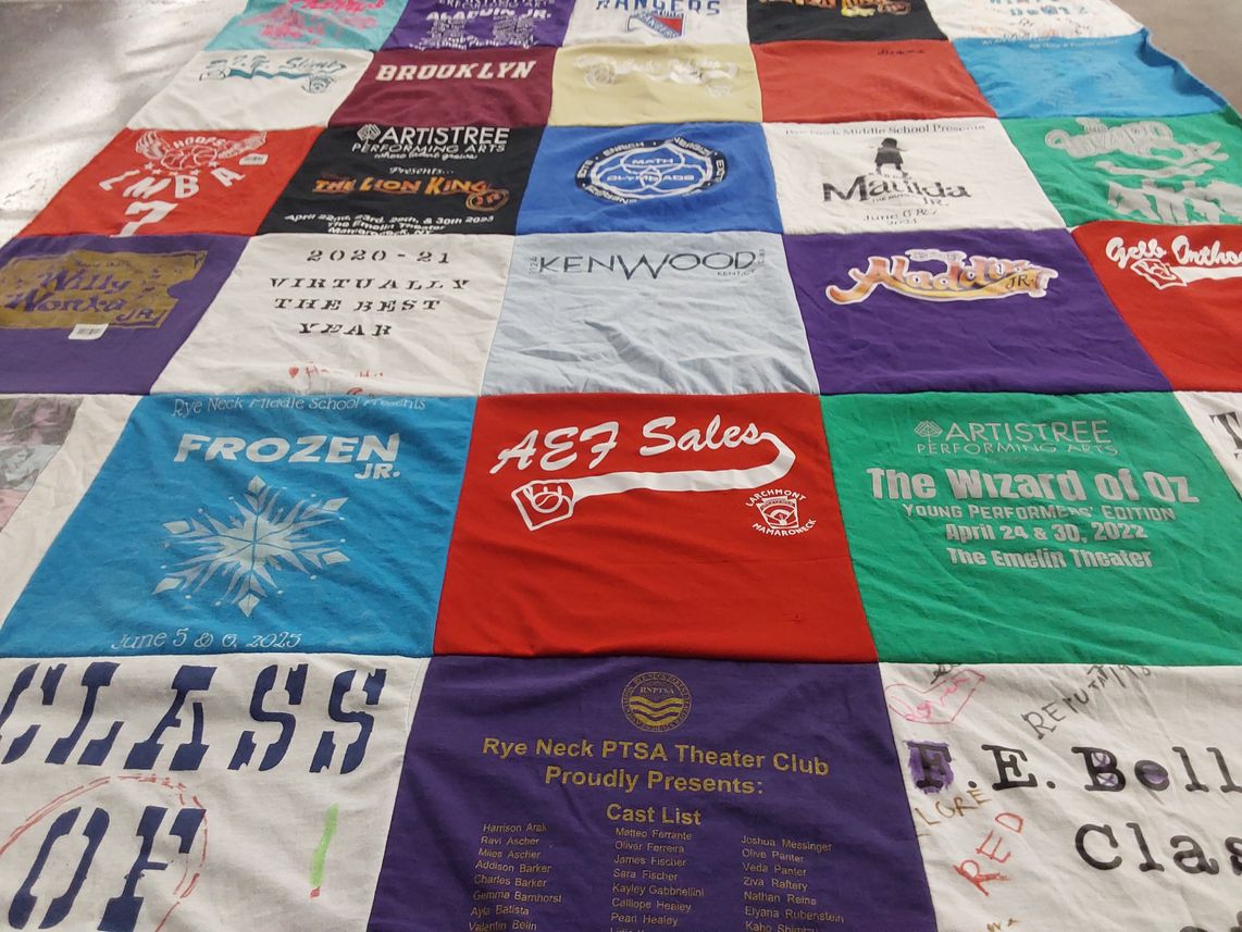 T-shirt quilt from rye neck middle school by Lauren from NY