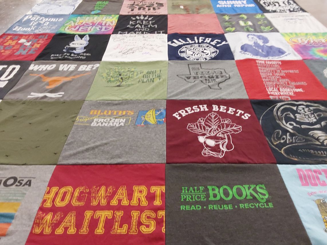 T-shirt quilt with harry potter, books themes by Puja from TX
