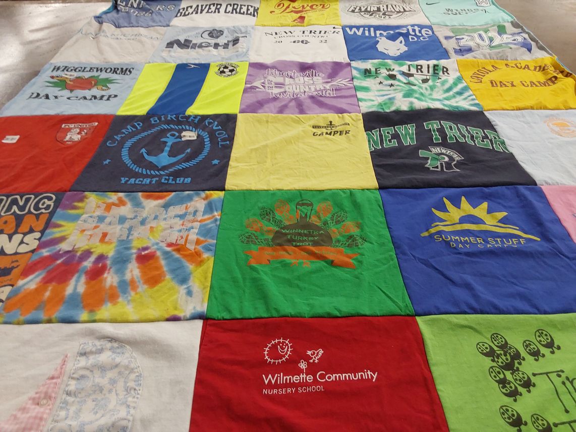 T-shirt quilt from new trier high school by Ann from IL