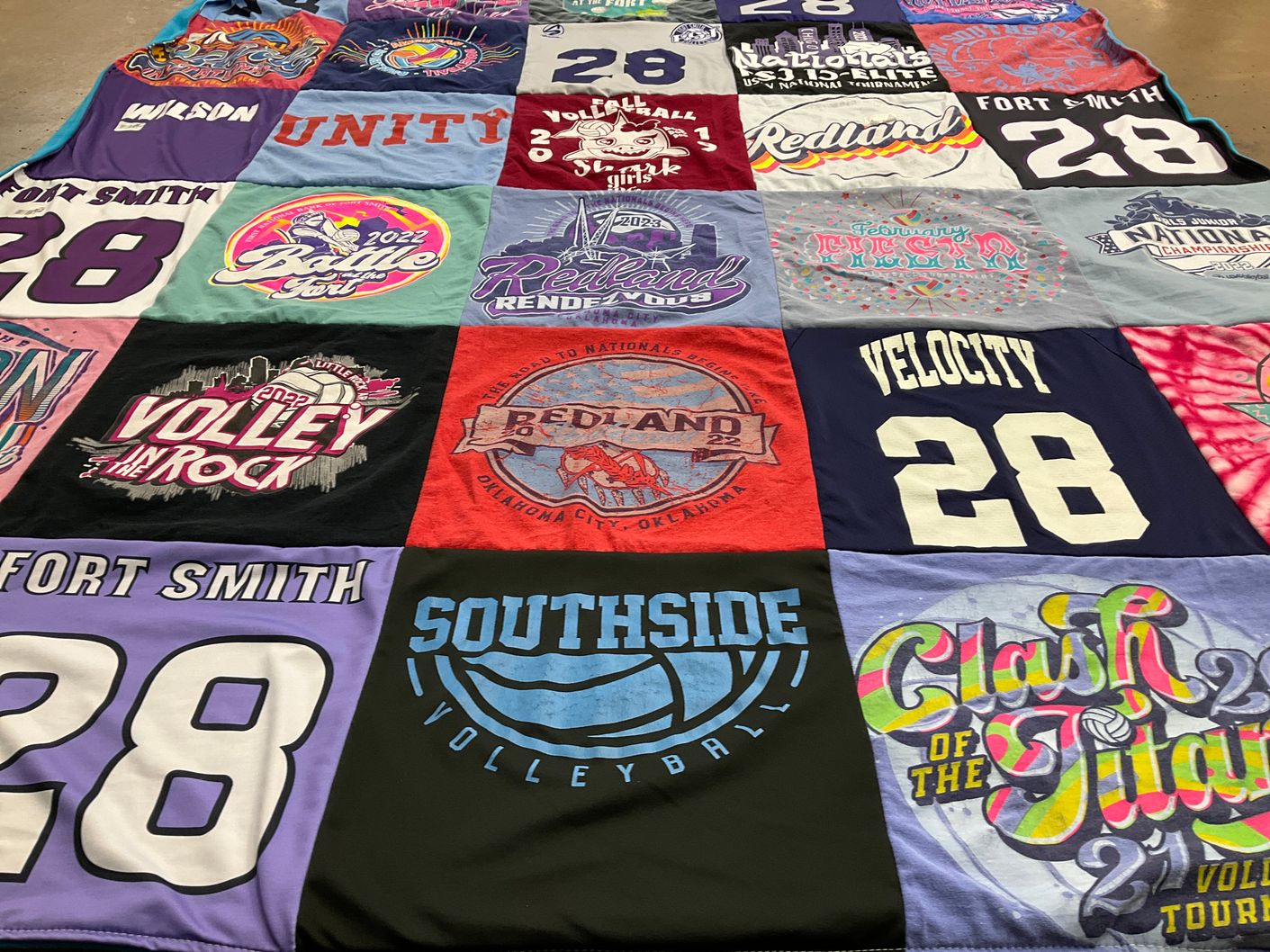 T-shirt quilt from fort smith high school by Sarah from AR