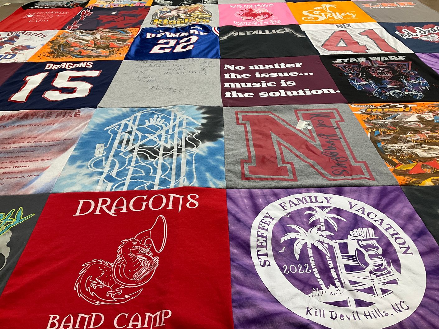 T-shirt quilt from university of nebraska by Kimberly from OH