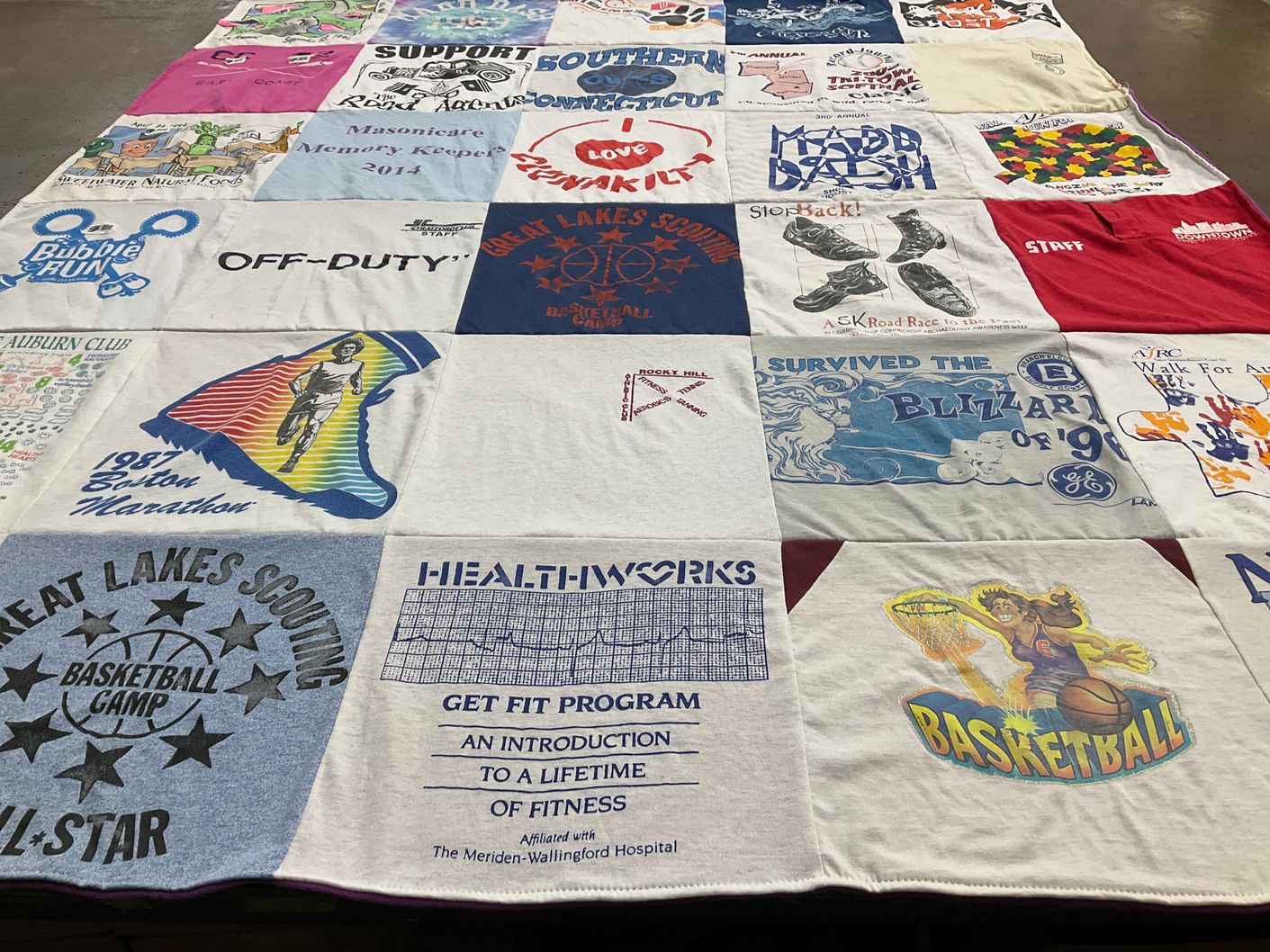 T-shirt quilt featuring great lakes scouting basketball camp by DONNA from CT