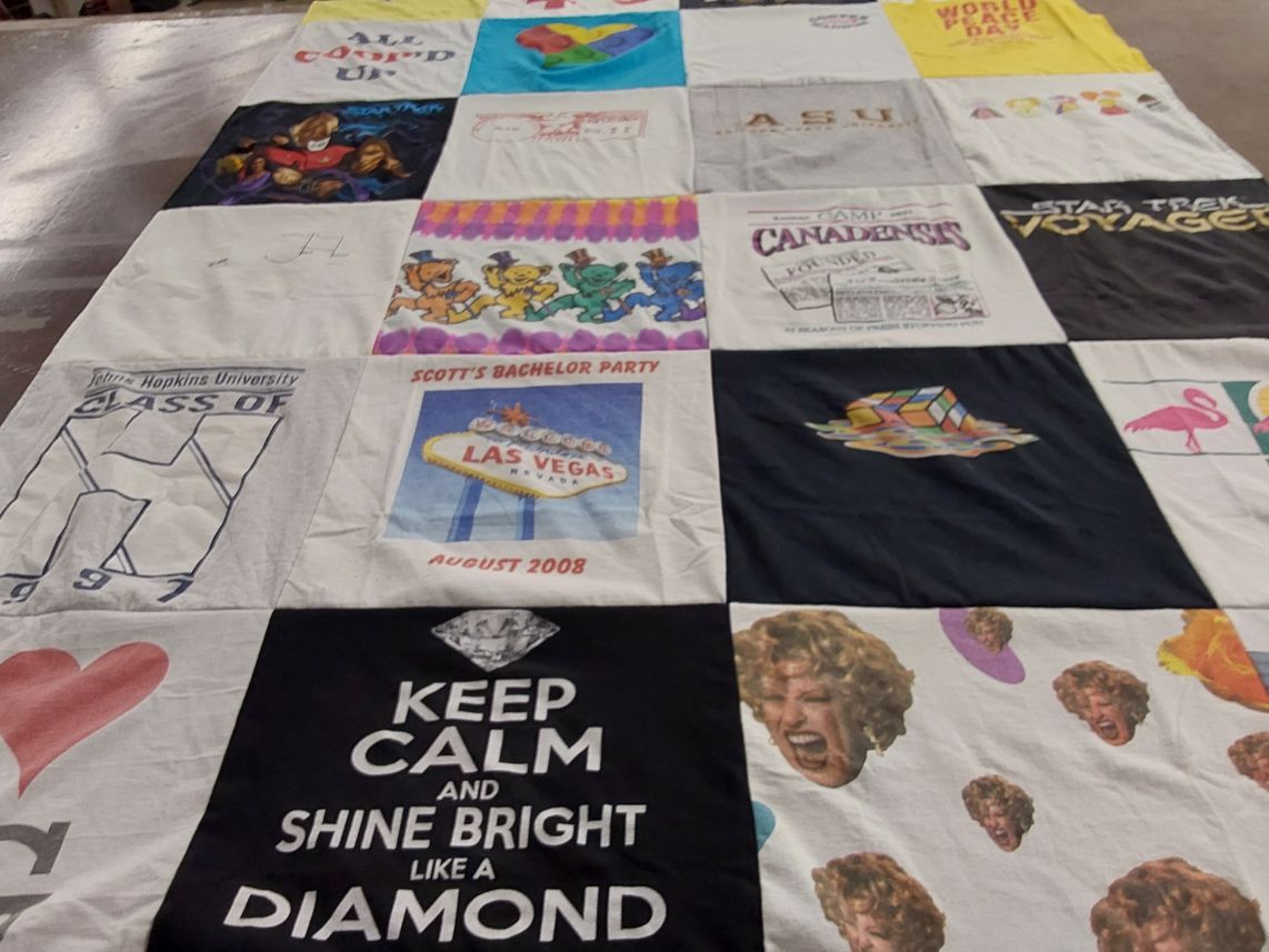 T-shirt quilt from johns hopkins university by Gail from VA