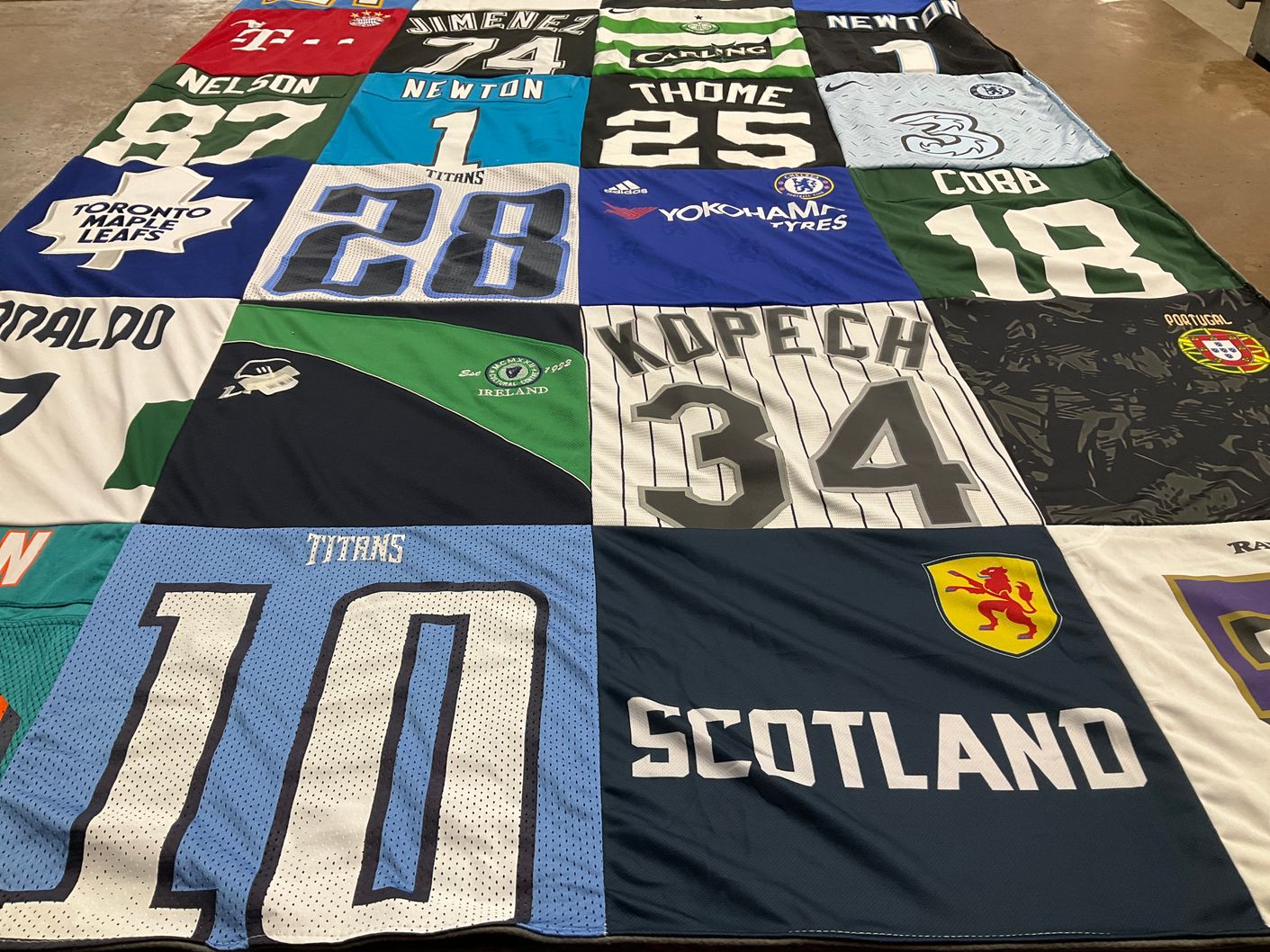 T-shirt quilt featuring tennessee titans by Sydney from NC