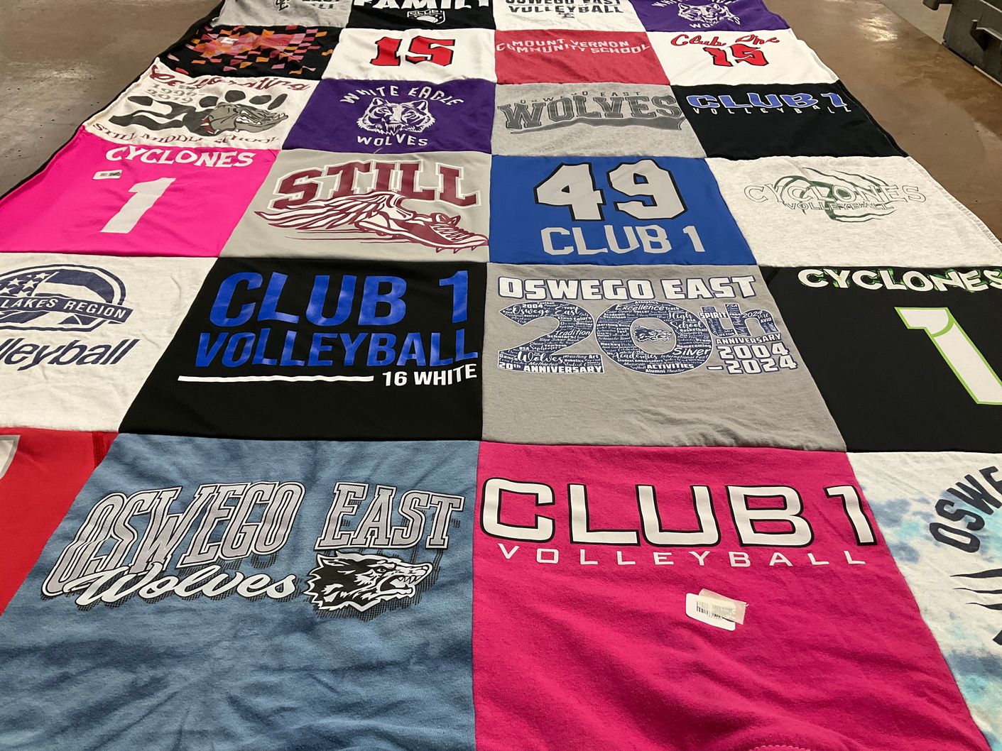 T-shirt quilt featuring cyclones, wolves by K from IL