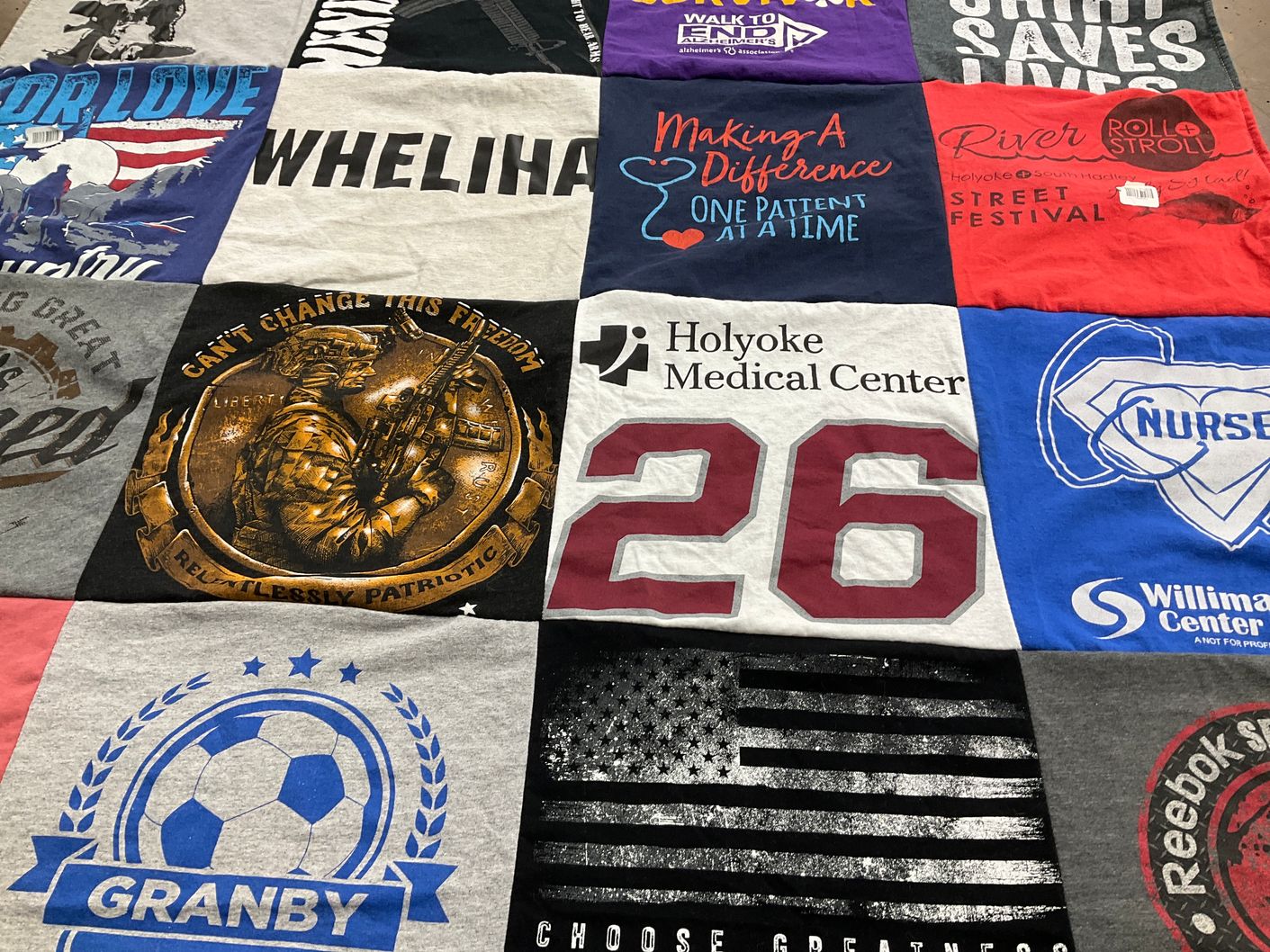 T-shirt quilt from granby soccer club by Leah from MA