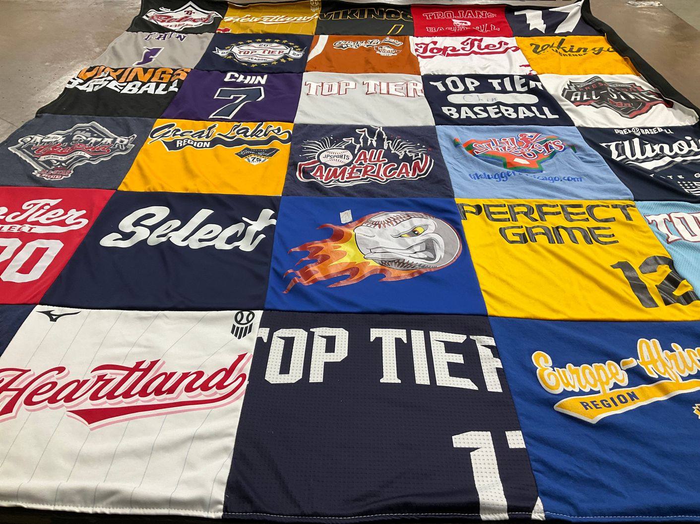 T-shirt quilt featuring viking baseball by Shannen from IL