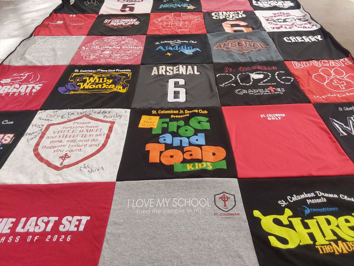 T-shirt quilt from st. columban school by Jessica from OH