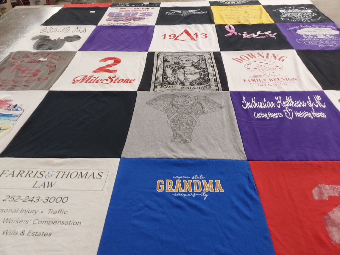 T-shirt quilt from empire state university by Gloria from NC