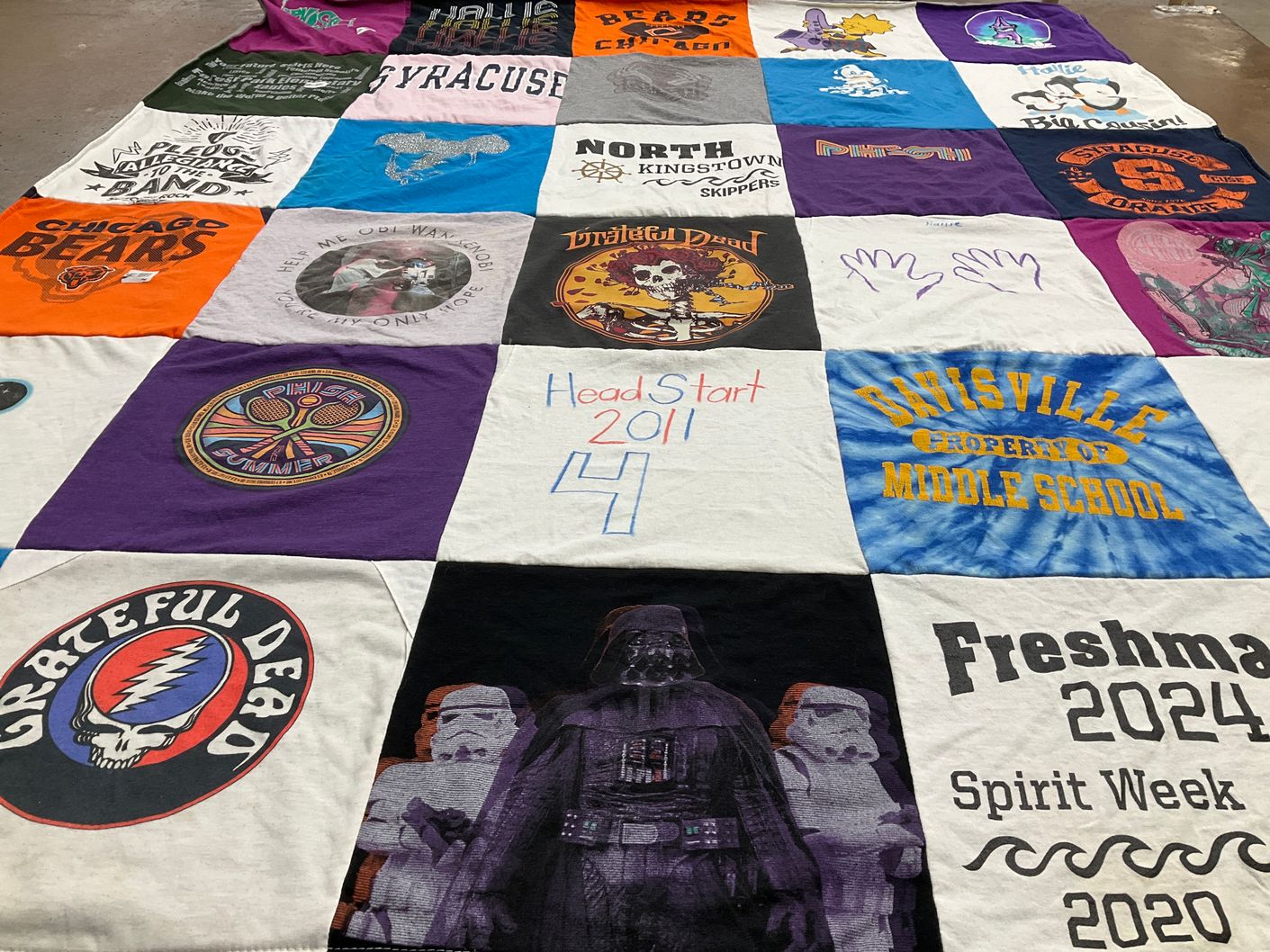 T-shirt quilt featuring chicago bears by Antonia from RI